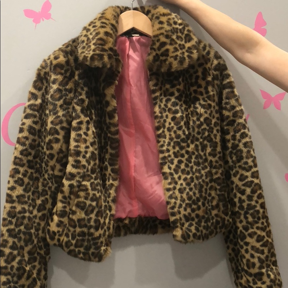 Faux fur cheetah coat